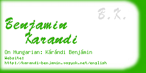 benjamin karandi business card
